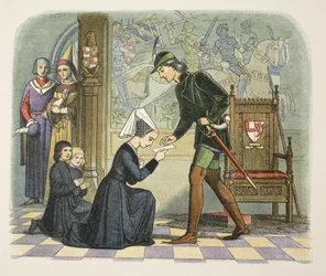 Eduardo IV y Lady Elizabeth Grey, 1 de mayo de 1464, de Una Crónica de Inglaterra BC 55 a AD 1485, pub. Londres, 1863